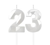 mciskin Bougies blanches 23ème anniversaire, bougie 3D numéro 23 pour gâteau, garçon fille 23ème décorations, blanches bougie Topper blanc gâteau décorations pour fête d'anniversaire anniversaire
