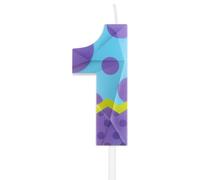 mciskin Bougies monstres pour 1er anniversaire de garçons et filles, bougie bleue en forme de chiffre 1 pour gâteau, bougie bleue pour gâteau monstre pour filles, garçons, enfants, décorations de fête