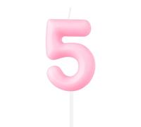 mciskin - Bougies Rose Macaron Numéro 5, Décoration pour Gâteau Rose Macaron, Pour Filles et Garçons, Décorations pour Fête d'Anniversaire