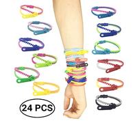 mciskin Bracelets à fermeture éclair | Bracelet d'amitié zippé, jouet à agiter, faveurs de fête pour enfants, petits prix (24 pièces, couleur aléatoire)