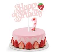 mciskin Ensemble de bougies pour 1er anniversaire - Numéro 1 rose pour gâteau - Décorations de 1er anniversaire pour filles - Bougies roses pour garçons et filles - Fournitures de fête sur le thème