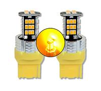 MCK Auto - Ampoules LED T20 CanBus ambre 7440 pour clignotants et feux arrières Golf 6 Polo 6R 6C avant et Mustang - Transformez votre vuiture