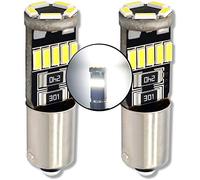 MCK Auto - Remplacement pour Set d'ampoules blanches BAY9s LED H21W BAY9s très clair et sans erreur compatible avec F20 F34