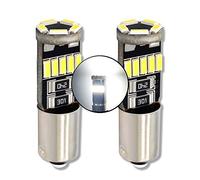 MCK Auto - Remplacement pour Set d'ampoules blanches BAY9s LED H21W BAY9s très clair et sans erreur compatible avec F20 F34