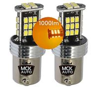 MCK Auto - Remplacement pour Set d'ampoules orange PY21W LED CanBus très clair et sans erreur compatible avec A1 A3 8P1