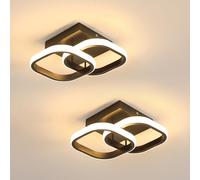 Mckalen 2 Pièces Plafonnier LED en Aluminium 22W, Blanc Chaud 3000K, Noir