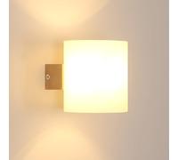 Mckalen Applique Murale Intérieure Bois E27, Moderne Lampe Murale Chambre Design, Luminaire Murale Abat-jour en Verre pour Cuisine, Salon, Couloir, Café Décoration(Sans Ampoule)