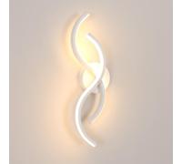 Mckalen Applique Murale Intérieure LED, 15W Lampe Murale LED Moderne Créatif Incurvé Design 1687LM, 42CM Luminaire Mural Chambre en Acryliquel pour Salon Cuisine Escalier, Blanc Chaud 3000K, Blanc