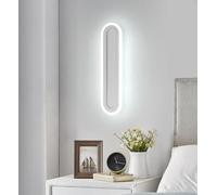 Mckalen Applique Murale Intérieure LED,17W Moderne Lampe Murale Acrylique, Blanc Luminaire Mural LED pour Chambre Salon Couloir Escalier,Blanc Froid 6500K,40CM