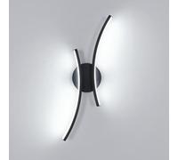 Mckalen Applique Murale Intérieure LED, 20W 2250LM Lampe Murale Moderne Chambre Noir, 44.5CM Luminaire Mural Créativité Design en Aluminium pour Salon Cuisine Couloir Escalier, Lumière Froide 6500K