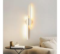 Mckalen Applique Murale Intérieure LED, 24W Lampe Murale LED Moderne 2700LM, 60CM Luminaire Mural Chambre Blanc en Aluminium pour Salon, Cuisine, Couloir, Escalier, Blanc Chaud 3000K