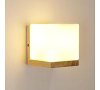 Mckalen E27 Applique Murale Intérieur Bois et Verre 14CM (Sans Ampoule)