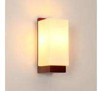 Mckalen E27 Applique Murale Interieur Bois et Verre Marron(Sans Ampoule)