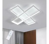 Mckalen LED Plafonnier Rectangle Moderne, 30W 3375LM Lampe de plafond Dimmable avec Télécommande, 3000K-6500K, 64CM Luminaire LED Plafond en Aluminium pour Chambre Cuisine Salon Couloir, Blanc