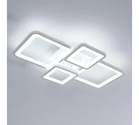 Mckalen Plafonnier LED 56W 6300LM, Moderne Luminaire Plafonnier en Aluminium 62CM, Blanc Rectangulaire Lampe de Plafond LED pour Salon,Cuisine,Chambre,Lumière Blanche Froide 6500K