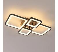 Mckalen Plafonnier LED 56W 6300LM, Moderne Luminaire Plafonnier en Aluminium 62CM, Noir Rectangulaire Lampe de Plafond LED pour Salon,Cuisine,Chambre, Blanc Chaud 3000K