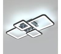Mckalen Plafonnier LED 56W 6300LM, Moderne Luminaire Plafonnier en Aluminium 62CM, Noir Rectangulaire Lampe de Plafond LED pour Salon,Cuisine,Chambre,Lumière Blanche Froide 6500K