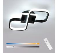 Mckalen Plafonnier LED à intensité variable 40 W 4500LM, lampe moderne avec télécommande 3000K-6500K, carré noir pour salon, chambre à coucher, cuisine, 40,5 cm