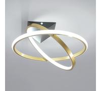 Mckalen Plafonnier LED Moderne, 32W 3600LM Lampe de Plafond Rotation à 360°, 41CM Luminaire pour Chambre Salon Salle à Manger Cuisine, Blanc Froid 6500K, Or