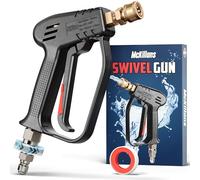 McKillans® Pistolet de nettoyeur haute pression à bec court avec raccord pivotant - poignée haute pression avec prise mâle 3/8" et raccord rapide 1/4” - pistolet compatible avec canon à mousse -
