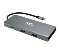 MCL 10-PORT DOCKING STATION HDMI station d'accueil Tablette/Smartphone/ordinateur portable Noir et Gris