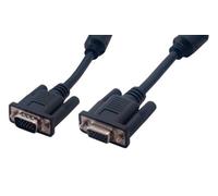 MCL 3m HD15 Male/Femelle 3 Coaxial and 9C SVGA Extension Câble - Noir