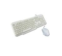 MCL ACK-2012/B Ensemble Clavier AZERTY Français USB + Souris Optique 1200 DPI Ambidextre, Câble 1.5m, Compatible Windows, Blanc