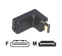 MCL Adapteur HDMI M / FM Coude 19-pin HDMI-A Noir