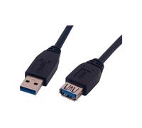 MCL Câble d'Extension USB 3.2 Gen 1 (3.1 Gen 1) A Mâle/Femelle Noir 1.8m - Débit 5 Gbps - Contacts Or - Réf: MC923AMF-2M/N