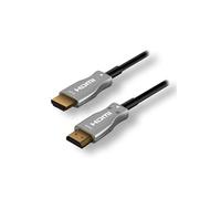 MCL - Câble HDMI avec Ethernet - HDMI mâle pour HDMI mâle - 20 m - fibre optique - noir - support 4K, actif