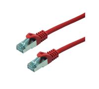 MCL Câble Réseau Cat6 F/UTP Rouge 0.3m RJ45 Mâle/Mâle AWG26 100 Ohms - FTP6-0.3M/R - Longueur 0.3 mètre