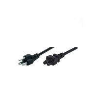 MCL Câble Secteur MC908US-2M Noir - Connecteur US 3 Pôles vers C5 Femelle - 3x0.75mm² - 2.5A / 125V