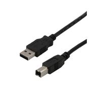 MCL Câble USB 2.0 A/B 5m Noir MC922AB-5M/N, Connecteurs Mâle/Mâle, Débit 480 Mbit/s, Droit/Droit, Poids 120g