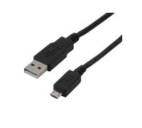 MCL Câble USB 2.0 MC922AHB-1M Noir - Connecteurs USB A vers Micro-USB B Mâle/Mâle - Longueur 1m - 30g