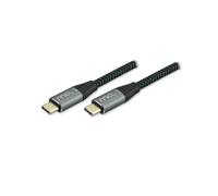 MCL Câble USB-C 3.2 Gen 2 (3.1 Gen 2) 2m Noir - 10 Gbps, 100W Power Delivery, Connecteurs Mâle-Mâle, Gaine Tressée - Réf: MC1C99A003C1052