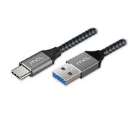 MCL - Câble USB - USB-C (M) pour USB type A (M) - USB 3.0 - 3 A - 2 m - noir et gris
