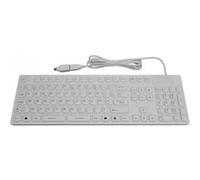 MCL Samar – Clavier filaire IP68 AZERTY 105 touches USB+PS/2 Silicone Blanc