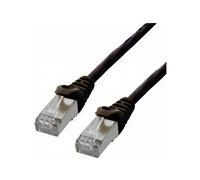 MCL - Cordon de raccordement - RJ-45 (M) pour RJ-45 (M) - 3 m - paire torsadée écrantée (F/UTP) - CAT 6 - sans crochet, bloqué - noir