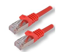 MCL - Cordon de raccordement - RJ-45 (M) pour RJ-45 (M) - 50 cm - 6.2 mm - SFTP - CAT 7 - sans halogène, moulé, sans crochet - rouge