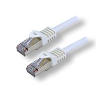 MCL - Cordon de raccordement - RJ-45 (M) pour RJ-45 (M) - 50 cm - 6.2 mm - SFTP - CAT 7 - sans halogène, moulé, sans crochet - blanc