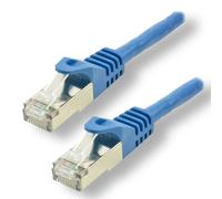 MCL - Cordon de raccordement - RJ-45 (M) pour RJ-45 (M) - 50 cm - 6.2 mm - SFTP - CAT 7 - sans halogène, moulé, sans crochet - bleu