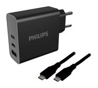 MCL DLP2683B/12CN - Chargeur secteur Philips 65W + câble Type C 2m Universel Noir Charge rapide Intérieure