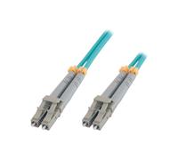 M JOM3Z/LCLC-5M : Jarretière Fibre Optique OM3 50/125µm Multimode 5m LC/LC Aqua, 10 Gbit/s, Giga Ethernet, LSZH, Conformité CE/REACH/RoHS
