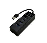 MCL Hub USB 3.2 Gen 1 (3.1 Gen 1) 4 Ports Type-A Noir, Taux Transfert 5000 Mbit/s, Longueur Câble 0.13m, Support Windows/macOS. Ref: USB3-M104B/N-P