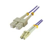 MCL Jarretière Optique OM4 Duplex Multimode 50/125 5m SC/LC UPC LSZH - Giga Ethernet 10 Gb/s - Conformité CE, RoHS - Test Inclus