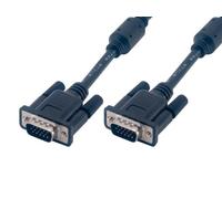 MCL Samar Câble VGA MC340B/15P-2M SVGA HD15 mâle/mâle surblindé 3 coax + 9 fils 2 m Noir