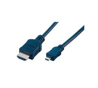 MCL MC386-2M : Câble HDMI 2m, Type A (Standard) vers Micro HDMI Type D, 4K 2160p, Ethernet Channel, Audio Return Channel, Noir