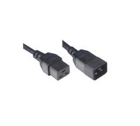 MCL MC911-2M Câble d'Extension 2m Noir - Connecteur Mâle C20 vers Connecteur Femelle C19 pour Alimentation Serveur/Ordinateur