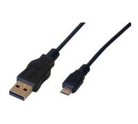 MCL MC922AHB-2M, 2 m, USB A, Micro-USB B, Mâle/Mâle, Noir