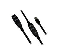MCL MC923AMF/A-15M: Rallonge USB 3.2 Gen 1 (3.1 Gen 1) active 15m, connecteurs USB A mâle/femelle, débit 2.5Gbit/s, noir.